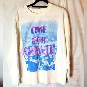BP Sweatshirt In Size 1x Time For Growth In Off White Nwot In Organic Cotton